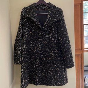 Via Spiga Animal  Print Wool Coat